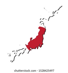Japan map illustration symbol geography