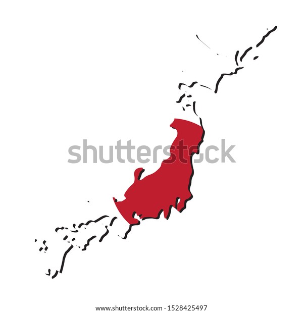 Japan Map Illustration Symbol Geography Stock Vector (Royalty Free ...