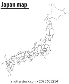 japan map illustration vector detailed japan map with regions