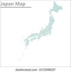 japan map illustration vector detailed japan map with regions