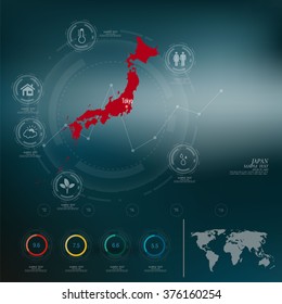JAPAN  map infographic