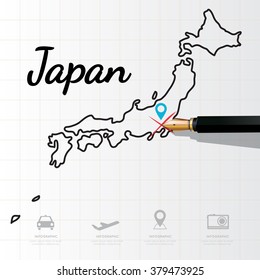 Japan map Infographic