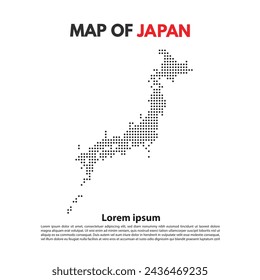 Japón Mapa Isla De Estilo Punteado Diseño Vectorial Plano Editable . Conveniente para el elemento de contenido o el fondo moderno