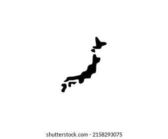 Japan map isolated vector illustration icon. Japanese map emoji illustration icon