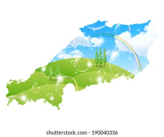 Japan map landscape
