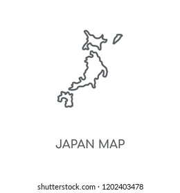 Japan map linear icon. Japan map concept stroke symbol design. Thin graphic elements vector illustration, outline pattern on a white background, eps 10.