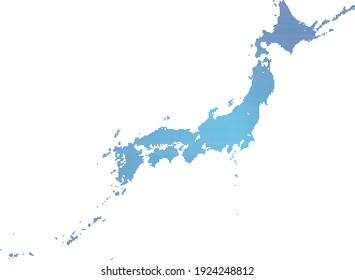 Japan map material written in dots