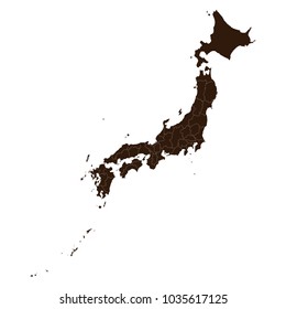 japan map on white background vector.