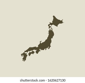 Japan map, on white background. Vector illustration.