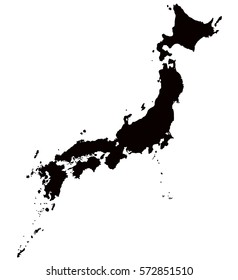 Japan map outline vector