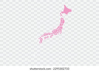 Japan Map pink Color Background quality files png