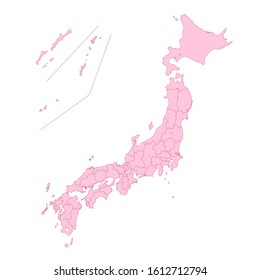 Japan map prefecture Three-dimensional icon