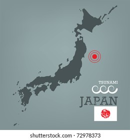 Japan Map With Seismic Epicenter