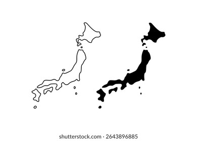Mapa do Japão apresentando o arquipélago japonês, adequado para materiais educacionais sobre geografia, folhetos de viagem e apresentações culturais com ênfase na localização.