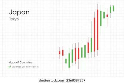 The Japan map is shown in a chart with bars and lines. Japanese candlestick chart Series