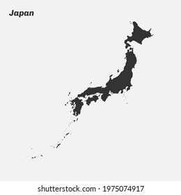 Japan map silhouette. Vector illustration.