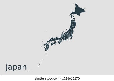 japan map vector, Abstract design vector illustration Eps 10. Navy color.High Detailed on white background.