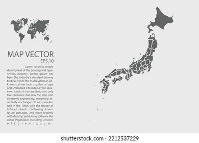 Japan map vector, Abstract design vector illustration Eps 10. High Detailed on white background.
