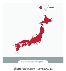 Japan Map And Vector Flag Template