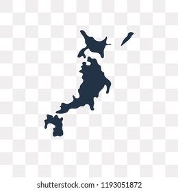 Japan map vector icon isolated on transparent background, Japan map transparency concept can be used web and mobile