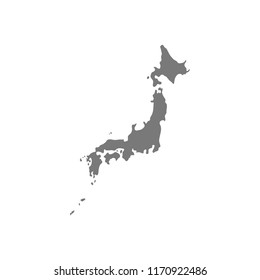 Japan map vector. Vector illustration
