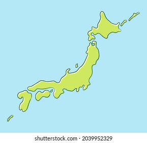 Japan map. Vector illustration background material.