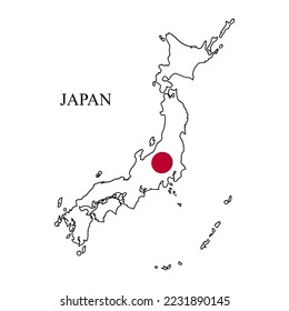 Japan map vector illustration. Global economy. Famous country. Eastern Asia