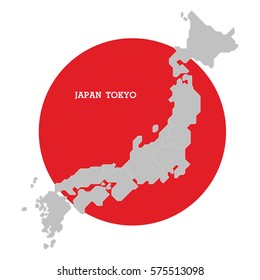 Japan map vector,Symbol of Japan travel.