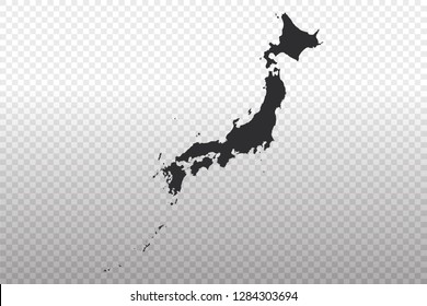 Japan Map - World Map International vector template isolated on transparent background - Vector illustration eps 10