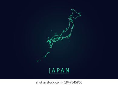 日本地図 背景黒 のイラスト素材 画像 ベクター画像 Shutterstock