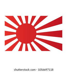 Japan Maritime Self-Defense Force flag on white background texture. Kamikaze  vector illustration state symbol.