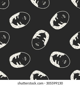 japan mask doodle seamless pattern background