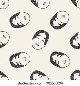 japan mask doodle seamless pattern background