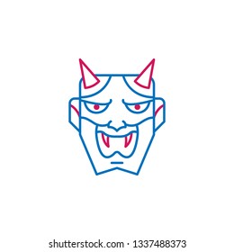 japan mask icon. Element of Japan culture. Thin line 2 color icon for website design and development, app development. Premium icon