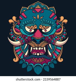 japan mask ornament vector illustration