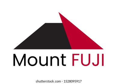 Japan Mount Fuji, Fuji-san, Fujiyama logo. Minimalist minimal design silhouette. Applicable as template for tourist apparel print, tour to Japan advertisement. Flat vector illustration.