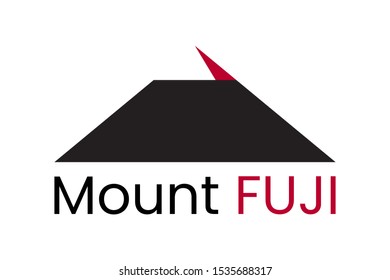 Japan Mount Fuji, Fuji-san, Fujiyama logo. Minimalist minimal design silhouette. Applicable as template for tourist apparel print, tour to Japan advertisement. Flat vector illustration.