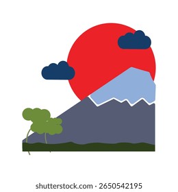 Ilustração do vetor do monte Fuji no Japão 