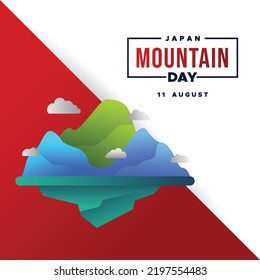 Imagen del vector de diseño del Día de la Montaña de Japón