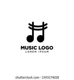 Japan Music Logo template, Music icon logo design inspiration