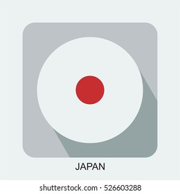 japan nation flag, flat design vector asia flag design
