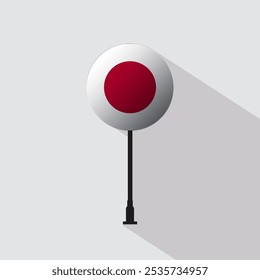 Japan National Circle Sign Flag Vector Illustration