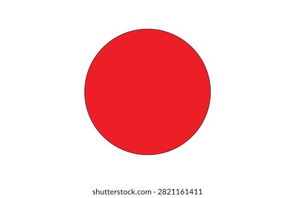 Japan national flag featuring red solar disc on white background symbol of rising sun for global communications.