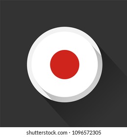 Japan national flag on dark background. Vector illustration.