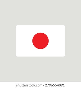 Japan National Flag with Red Circle on White Background