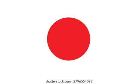 Japan National Flag with Red Circle on White Background