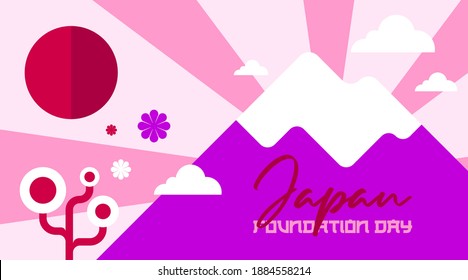 Japan National Foundation Day Illustration Vector.