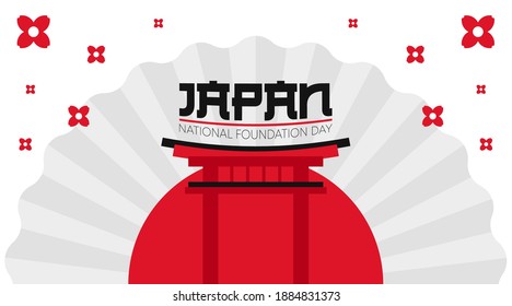 Japan National Foundation Day Illustration Vector.