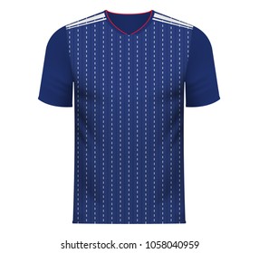 Japan national soccer team shirt in generic country colors for fan apparel.