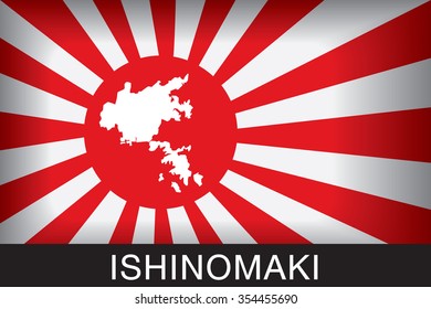 Japan Navy Flag
An Navy Flag Japan with red background and message, Ishinomaki and map, vector art image illustration
